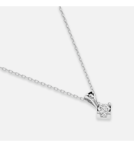 Naszyjnik z białego złota z zawieszką diamentową 0.08 ct - próba 585 Naszyjnik z białego złota z zawieszką diamentową 0.08 ct - próba 585