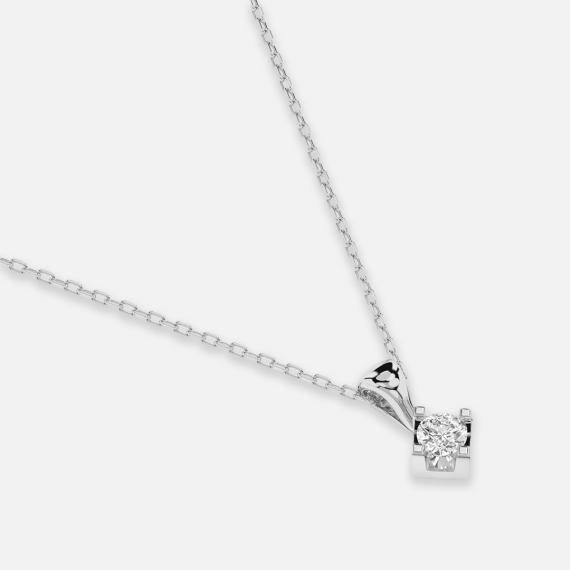 Naszyjnik z białego złota z zawieszką diamentową 0.08 ct - próba 585 Naszyjnik z białego złota z zawieszką diamentową 0.08 ct - próba 585