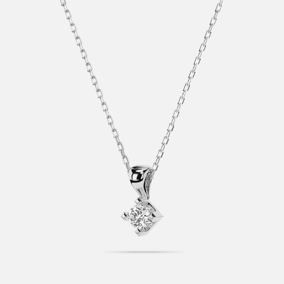 Naszyjnik z białego złota z zawieszką diamentową 0.08 ct - próba 585 Naszyjnik z białego złota z zawieszką diamentową 0.08 ct - próba 585