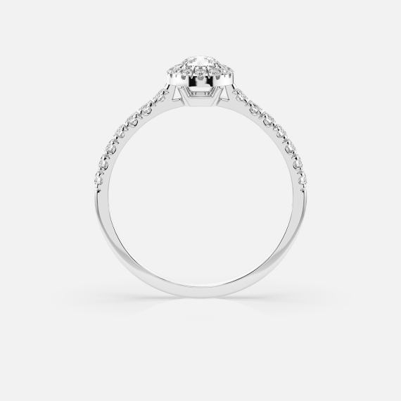 Pierścionek z białego złota z diamentami - próba 585 Pierścionek z białego złota z diamentami - próba 585