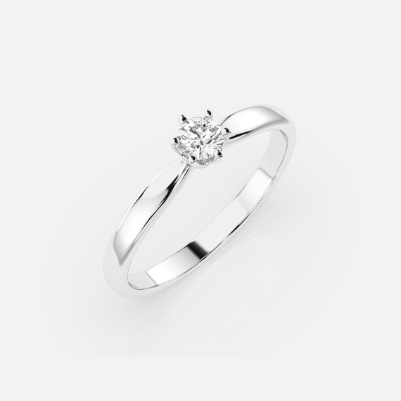 Pierścionek z białego złota z diamentem 0.2 ct - próba 585