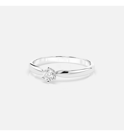 Pierścionek z białego złota z diamentem 0.2 ct - próba 585 Pierścionek z białego złota z diamentem 0.2 ct - próba 585