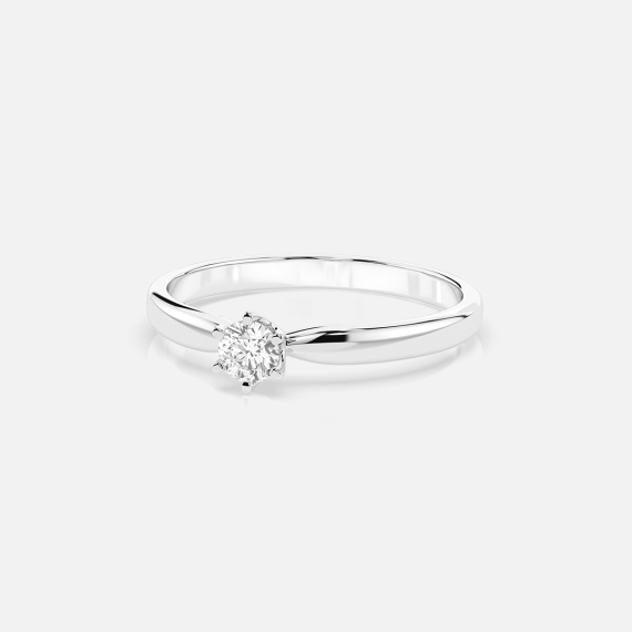 Pierścionek z białego złota z diamentem 0.2 ct - próba 585 Pierścionek z białego złota z diamentem 0.2 ct - próba 585