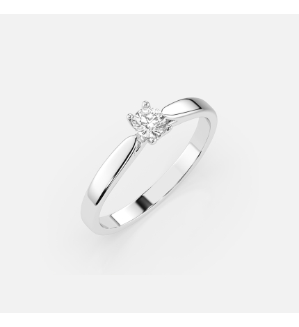 Pierścionek z białego złota z diamentem 0.15 ct - próba 585 Pierścionek z białego złota z diamentem 0.15 ct - próba 585