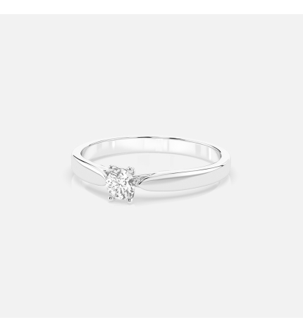 Pierścionek z białego złota z diamentem 0.15 ct - próba 585 Pierścionek z białego złota z diamentem 0.15 ct - próba 585