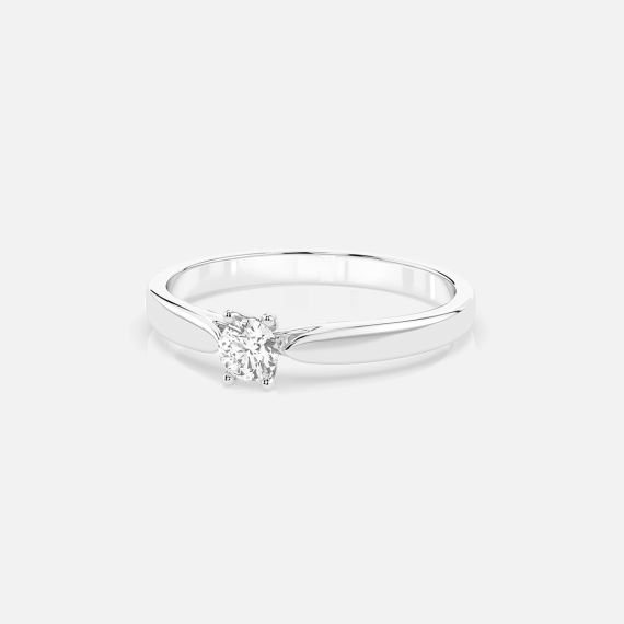 Pierścionek z białego złota z diamentem 0.15 ct - próba 585 Pierścionek z białego złota z diamentem 0.15 ct - próba 585