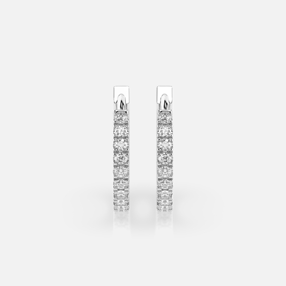 Kolczyki koła z białego złota z diamentami 0.22 ct - próba 585 Kolczyki koła z białego złota z diamentami 0.22 ct - próba 585