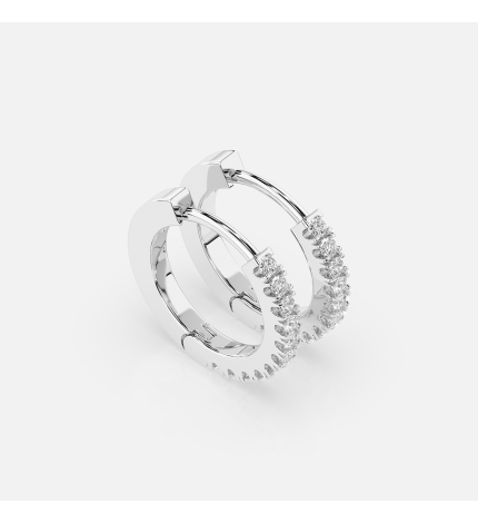 Kolczyki koła z białego złota z diamentami 0.22 ct - próba 585 Kolczyki koła z białego złota z diamentami 0.22 ct - próba 585