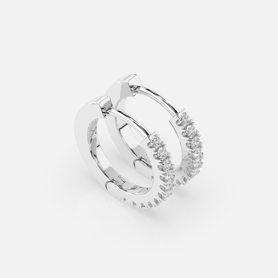 Kolczyki koła z białego złota z diamentami 0.22 ct - próba 585 Kolczyki koła z białego złota z diamentami 0.22 ct - próba 585