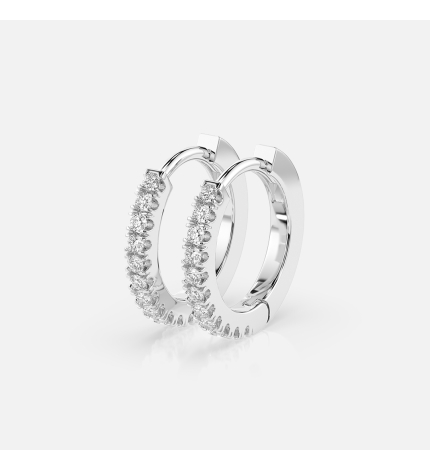 Kolczyki koła z białego złota z diamentami 0.22 ct - próba 585 Kolczyki koła z białego złota z diamentami 0.22 ct - próba 585