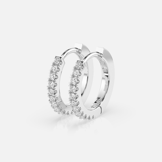 Kolczyki koła z białego złota z diamentami 0.22 ct - próba 585