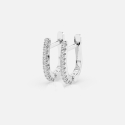 Kolczyki półokrągłe z białego złota z diamentami 0.18 ct - próba 585 Kolczyki półokrągłe z białego złota z diamentami 0.18 ct - próba 585