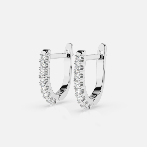 Kolczyki z białego złota z diamentami 0.32 ct - próba 585