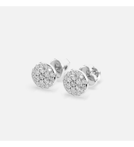 Kolczyki z białego złota z motywem diamentowego koła 0.3 ct - próba 585 Kolczyki z białego złota z motywem diamentowego koła 0.3 ct - próba 585