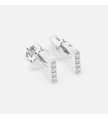 Kolczyki z białego złota z diamentami 0.08 ct - próba 585 Kolczyki z białego złota z diamentami 0.08 ct - próba 585