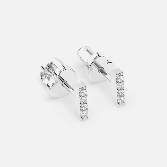 Kolczyki z białego złota z diamentami 0.08 ct - próba 585 Kolczyki z białego złota z diamentami 0.08 ct - próba 585