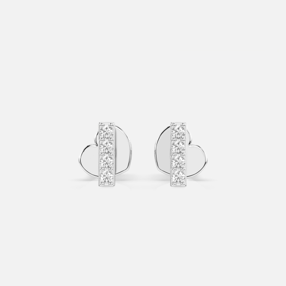 Kolczyki z białego złota z diamentami 0.08 ct - próba 585 Kolczyki z białego złota z diamentami 0.08 ct - próba 585