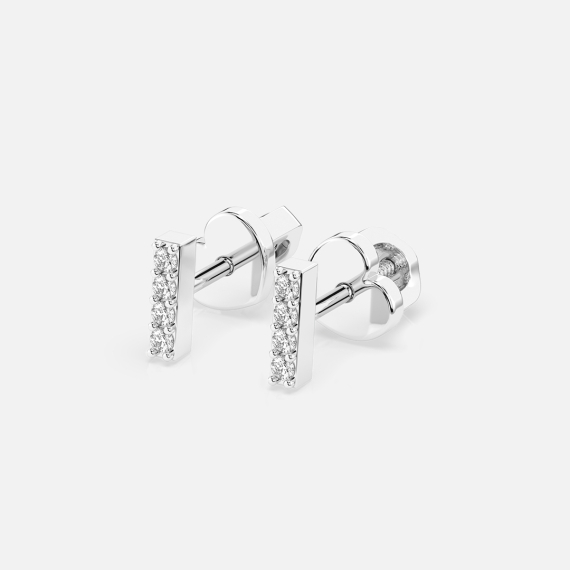 Kolczyki z białego złota z diamentami 0.08 ct - próba 585