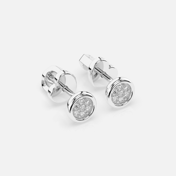 Kolczyki diamentowe z białego złota 0.08 ct - próba 585 Kolczyki diamentowe z białego złota 0.08 ct - próba 585