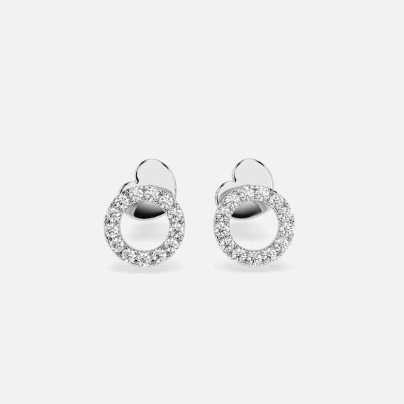 Kolczyki kółka z białego złota z diamentami 0.16 ct - próba 585 Kolczyki kółka z białego złota z diamentami 0.16 ct - próba 585