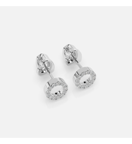 Kolczyki kółka z białego złota z diamentami 0.16 ct - próba 585 Kolczyki kółka z białego złota z diamentami 0.16 ct - próba 585