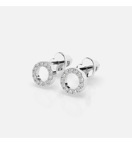 Kolczyki kółka z białego złota z diamentami 0.16 ct - próba 585 Kolczyki kółka z białego złota z diamentami 0.16 ct - próba 585