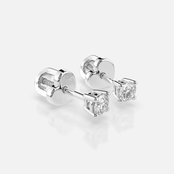 Kolczyki z białego złota z diamentami 0.12 ct - próba 585 Kolczyki z białego złota z diamentami 0.12 ct - próba 585