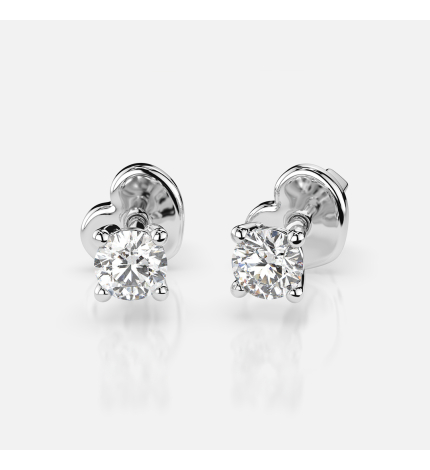 Kolczyki z białego złota z diamentami 0.12 ct - próba 585 Kolczyki z białego złota z diamentami 0.12 ct - próba 585