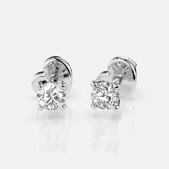 Kolczyki z białego złota z diamentami 0.12 ct - próba 585