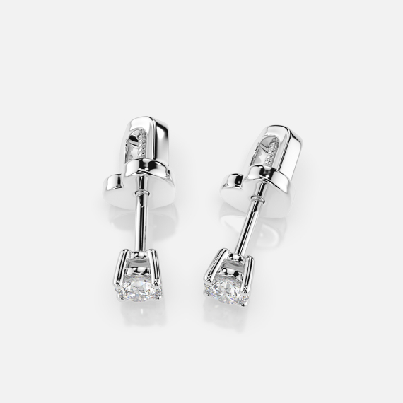 Kolczyki z białego złota z diamentami 0.12 ct - próba 585 Kolczyki z białego złota z diamentami 0.12 ct - próba 585