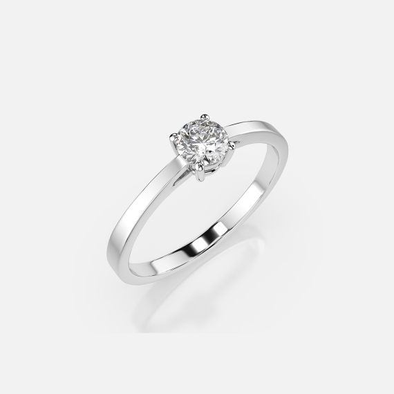 Pierścionek z białego złota z diamentem 0.3 ct - próba 585