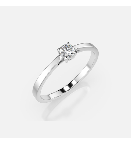 Pierścionek z białego złota z diamentem 0.2 ct - próba 585 Pierścionek z białego złota z diamentem 0.2 ct - próba 585
