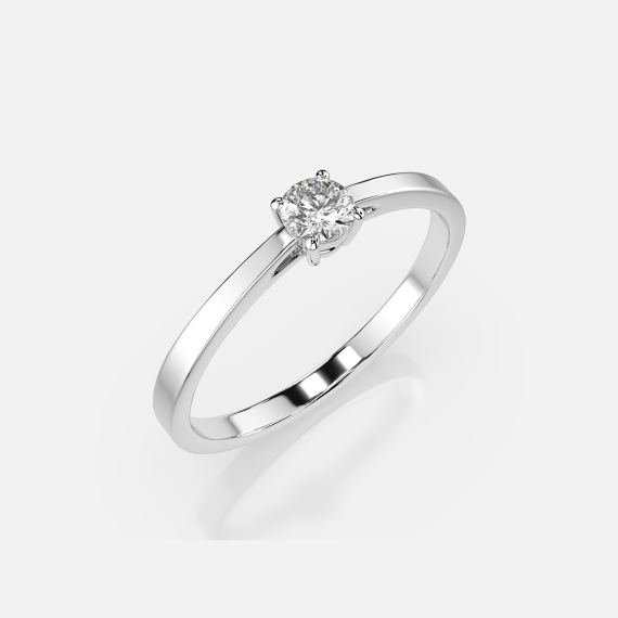 Pierścionek z białego złota z diamentem 0.2 ct - próba 585