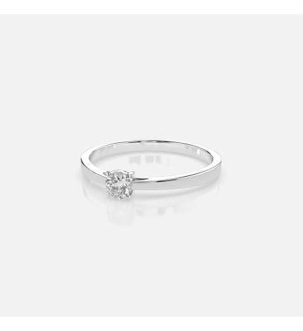 Pierścionek z białego złota z diamentem 0.2 ct - próba 585 Pierścionek z białego złota z diamentem 0.2 ct - próba 585