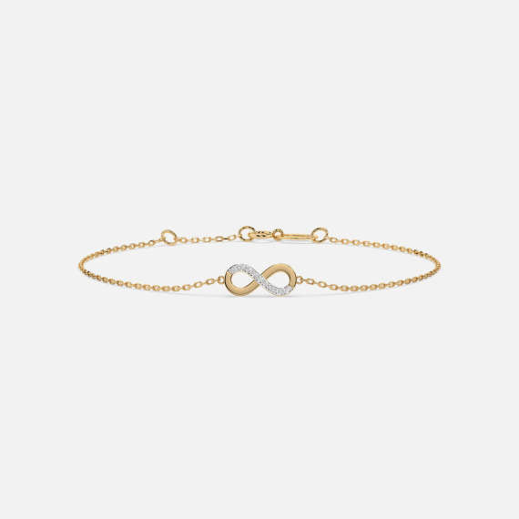 Złota bransoletka z zawieszką Znak Nieskończoności z diamentami 0.05 ct - próba 585 Złota bransoletka z zawieszką Znak Nieskończoności z diamentami 0.05 ct - próba 585