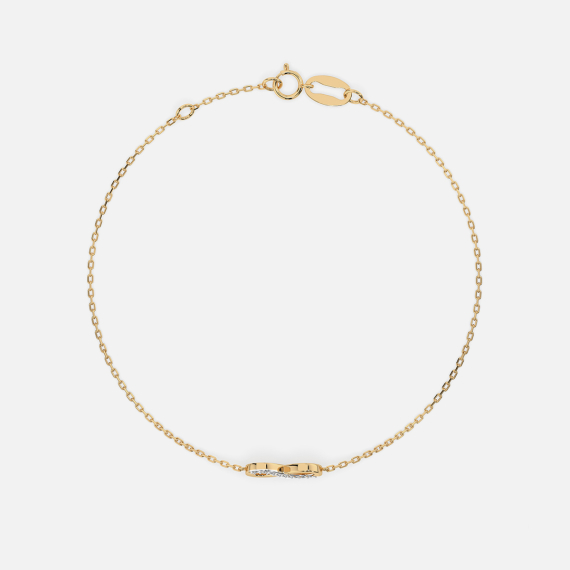 Złota bransoletka z zawieszką Znak Nieskończoności z diamentami 0.05 ct - próba 585 Złota bransoletka z zawieszką Znak Nieskończoności z diamentami 0.05 ct - próba 585