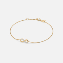 Złota bransoletka z zawieszką Znak Nieskończoności z diamentami 0.05 ct - próba 585 Złota bransoletka z zawieszką Znak Nieskończoności z diamentami 0.05 ct - próba 585