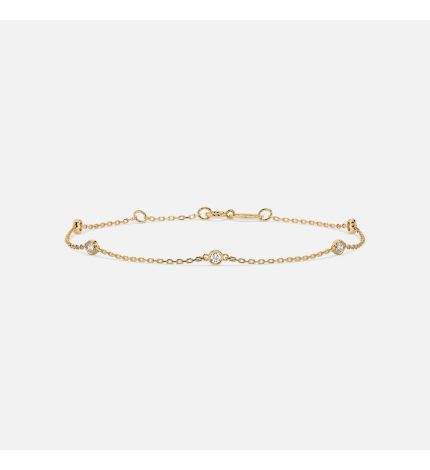 Złota bransoletka z diamentami 0.14 ct - próba 585 Złota bransoletka z diamentami 0.14 ct - próba 585