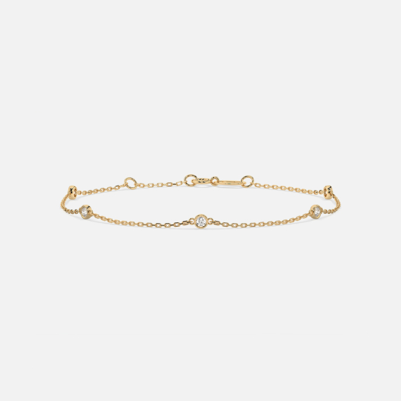 Złota bransoletka z diamentami 0.14 ct - próba 585 Złota bransoletka z diamentami 0.14 ct - próba 585