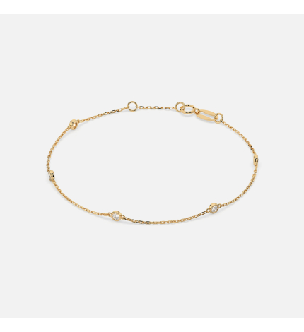 Złota bransoletka z diamentami 0.14 ct - próba 585 Złota bransoletka z diamentami 0.14 ct - próba 585