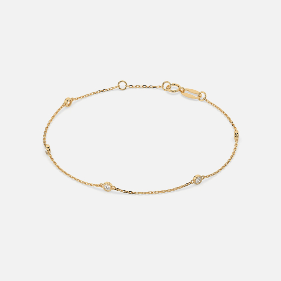 Złota bransoletka z diamentami 0.14 ct - próba 585