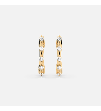 Złote kolczyki z diamentami 0.2 ct - próba 585 Złote kolczyki z diamentami 0.2 ct - próba 585