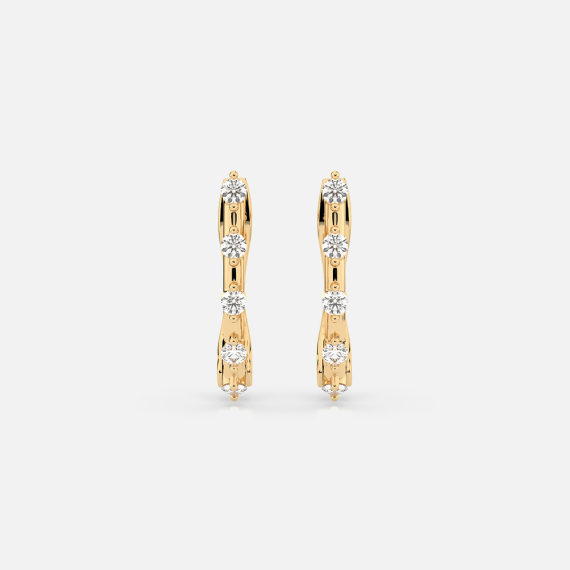 Złote kolczyki z diamentami 0.2 ct - próba 585 Złote kolczyki z diamentami 0.2 ct - próba 585