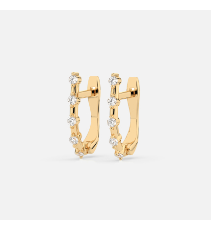 Złote kolczyki z diamentami 0.2 ct - próba 585 Złote kolczyki z diamentami 0.2 ct - próba 585