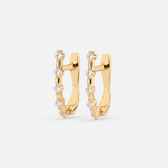 Złote kolczyki z diamentami 0.2 ct - próba 585