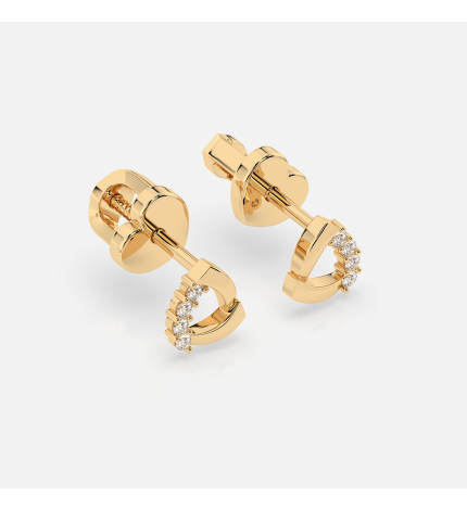 Złote kolczyki z diamentami 0.05 ct - próba 585 Złote kolczyki z diamentami 0.05 ct - próba 585