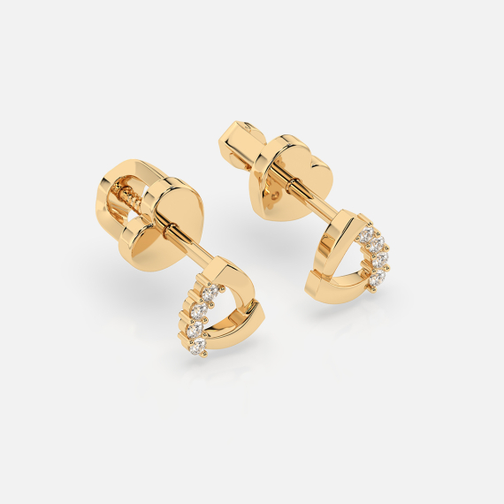 Złote kolczyki z diamentami 0.05 ct - próba 585 Złote kolczyki z diamentami 0.05 ct - próba 585