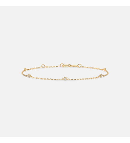 Złota bransoletka z diamentami 0.07 ct - próba 585 Złota bransoletka z diamentami 0.07 ct - próba 585