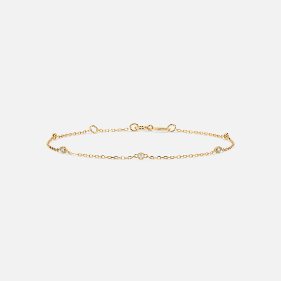 Złota bransoletka z diamentami 0.07 ct - próba 585 Złota bransoletka z diamentami 0.07 ct - próba 585