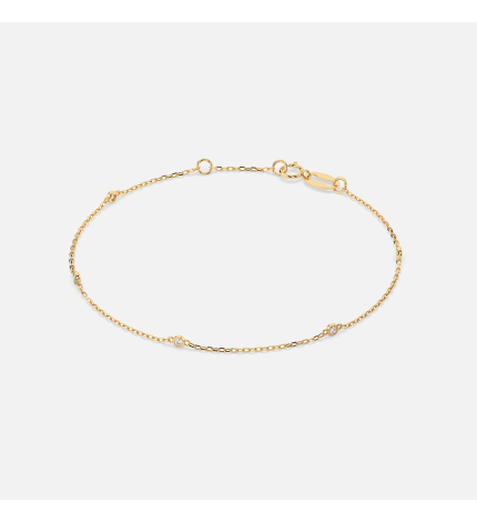 Złota bransoletka z diamentami 0.07 ct - próba 585 Złota bransoletka z diamentami 0.07 ct - próba 585
